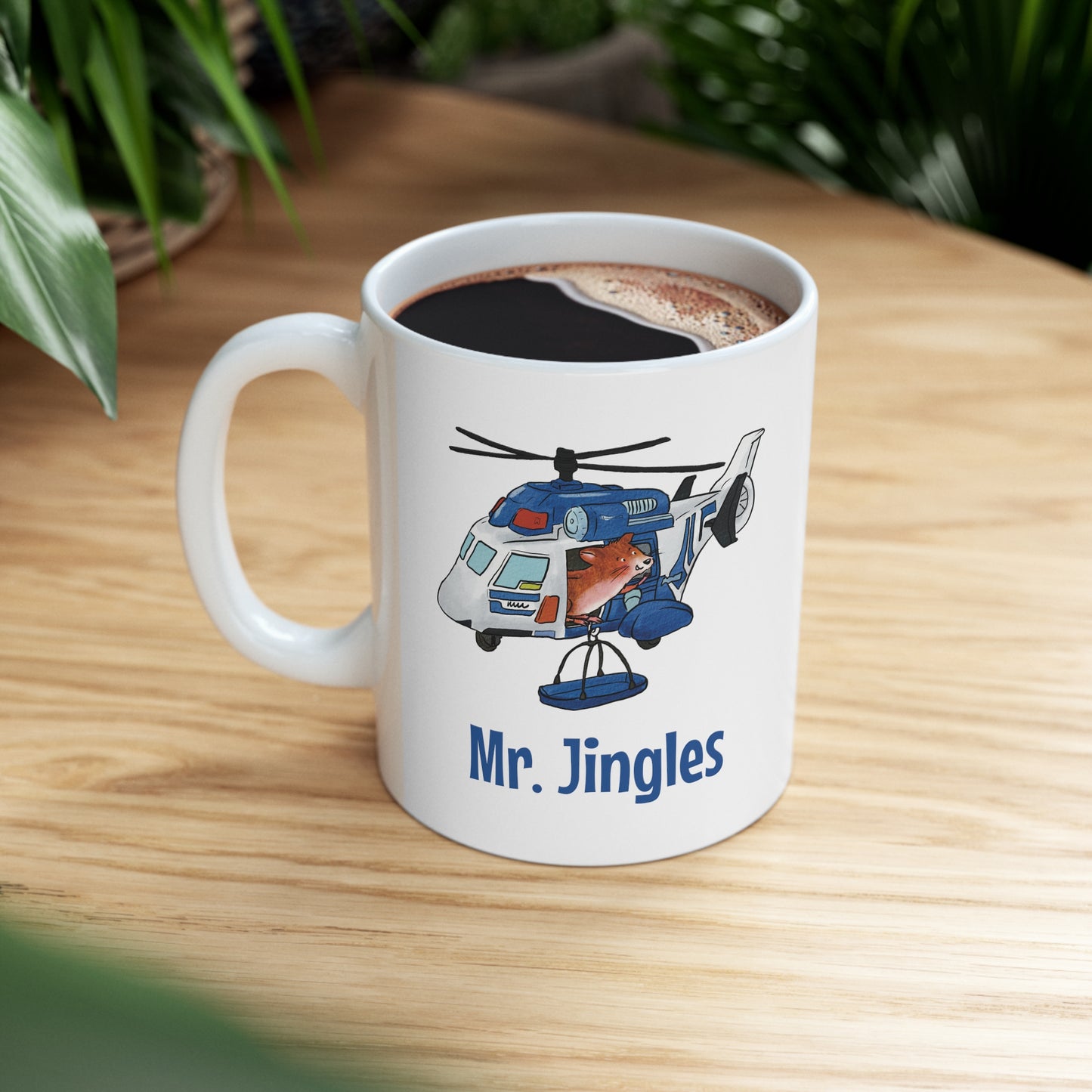 Mr. Jingles (blue) Helicopter Mug - US