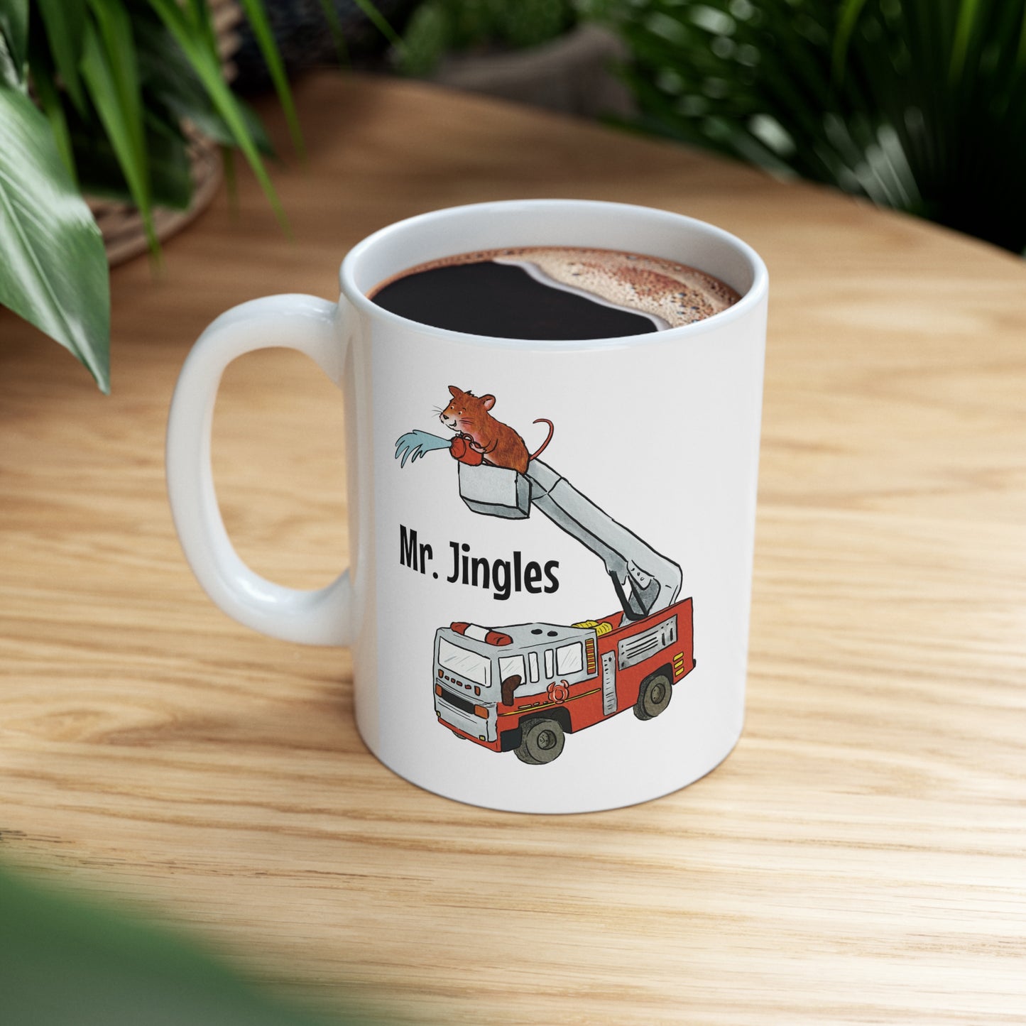 Mr. Jingles (black) Fire Engine Mug - US