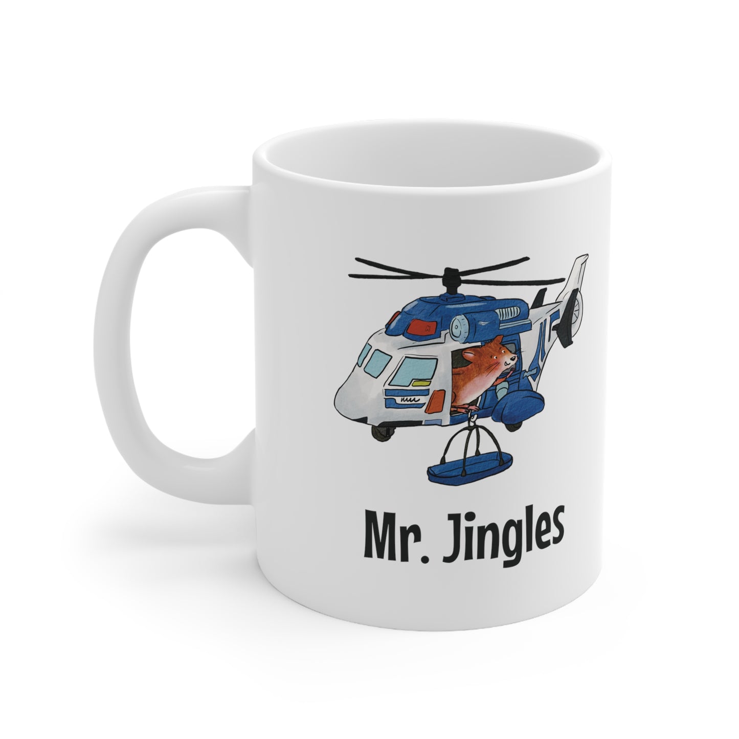 Mr. Jingles (black) Helicopter Mug - US