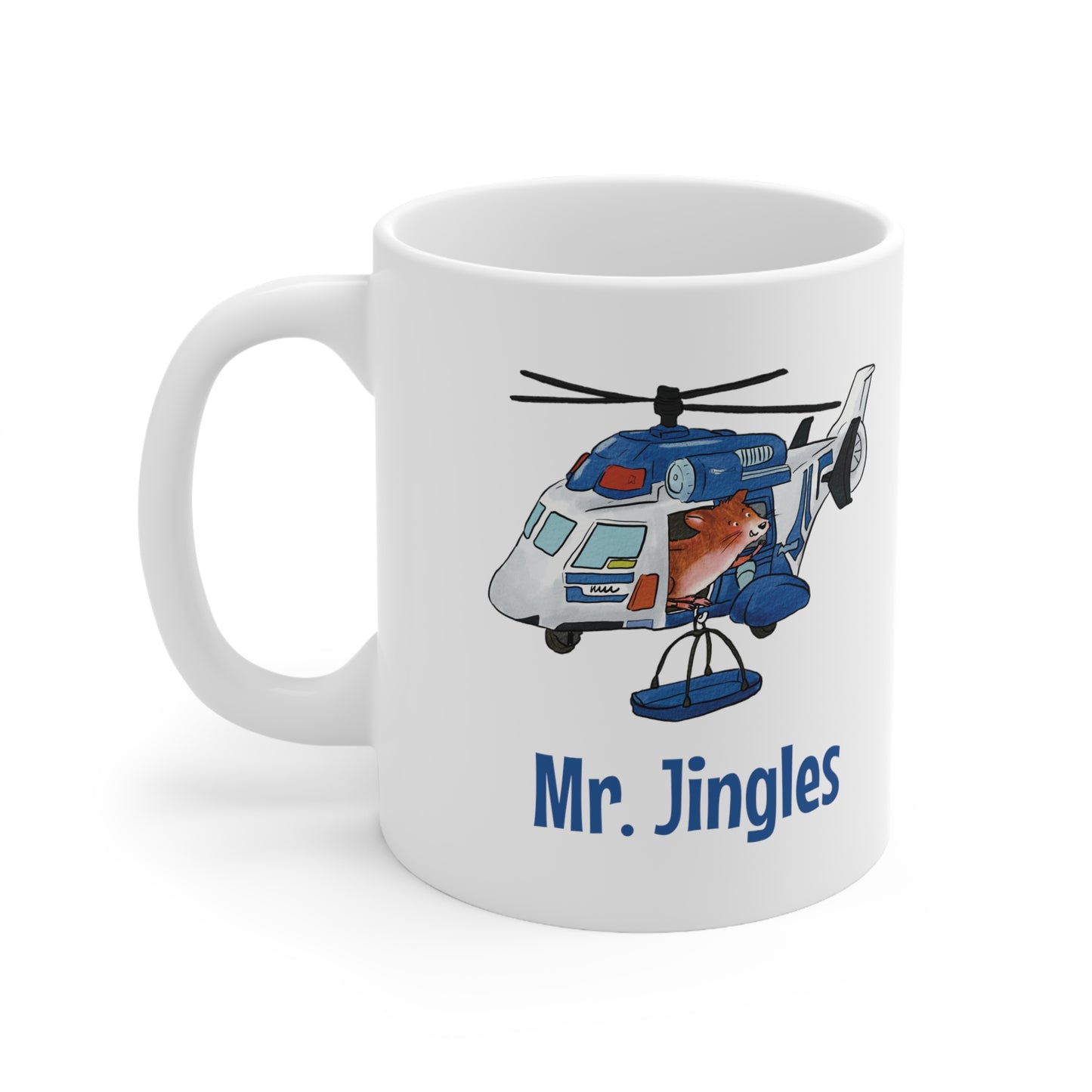 Mr. Jingles (blue) Helicopter Mug - US